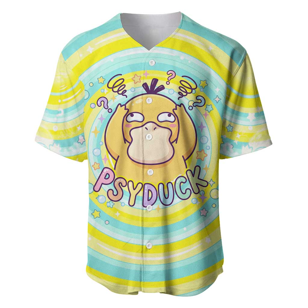 Psyduck Vibrant Kawaii Splash Baseball Jersey Psyduck Vibrant Kawaii Splash Baseball Jersey