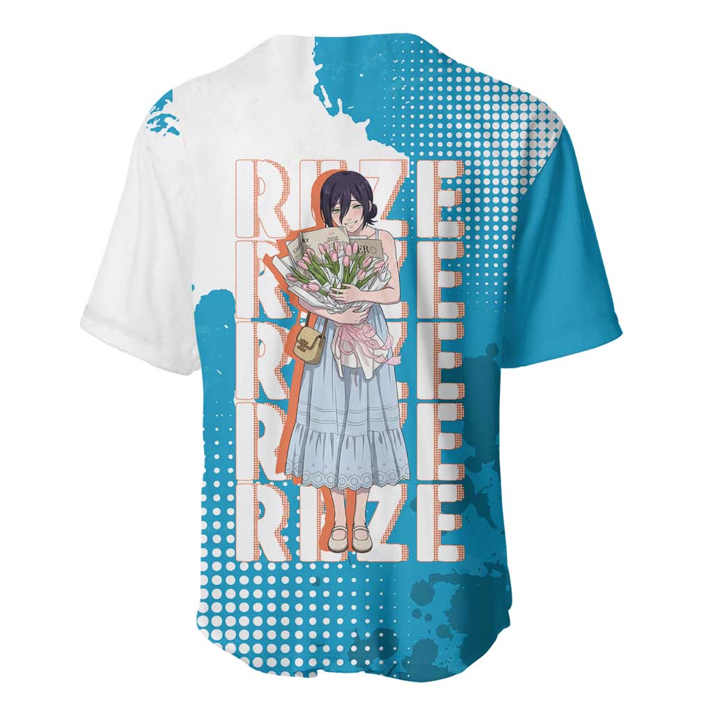 Reze Chainsaw Soft Grunge Flowers Baseball Jersey Reze Chainsaw Soft Grunge Flowers Baseball Jersey