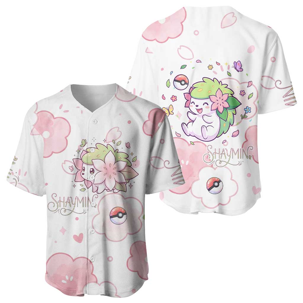 Shaymin Floral Pastel Blossom Baseball Jersey Shaymin Floral Pastel Blossom Baseball Jersey