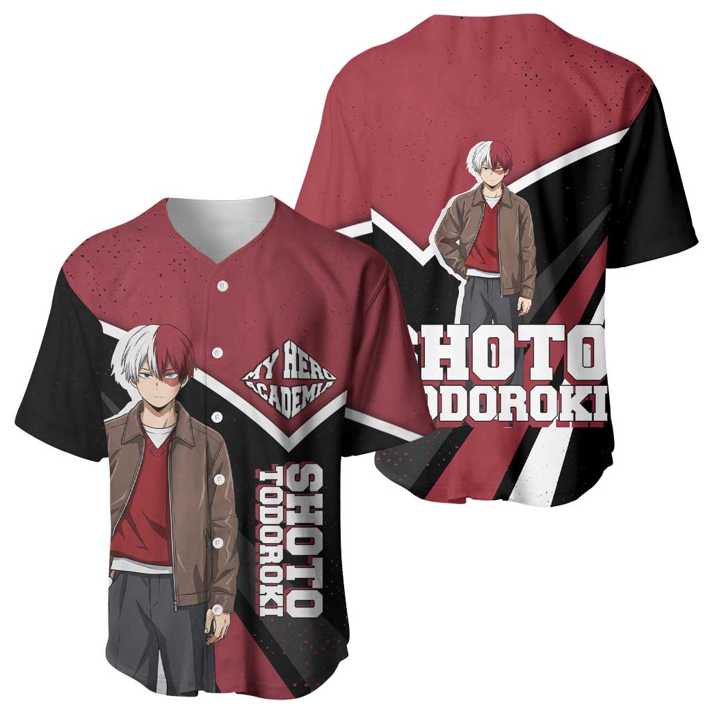 Shoto Todoroki Grunge Baseball Jersey Shoto Todoroki Grunge Baseball Jersey