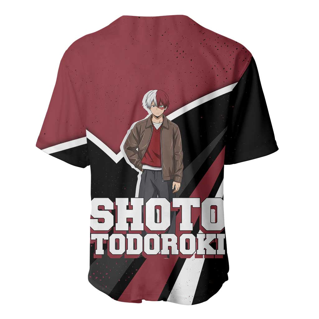 Shoto Todoroki Grunge Baseball Jersey Shoto Todoroki Grunge Baseball Jersey
