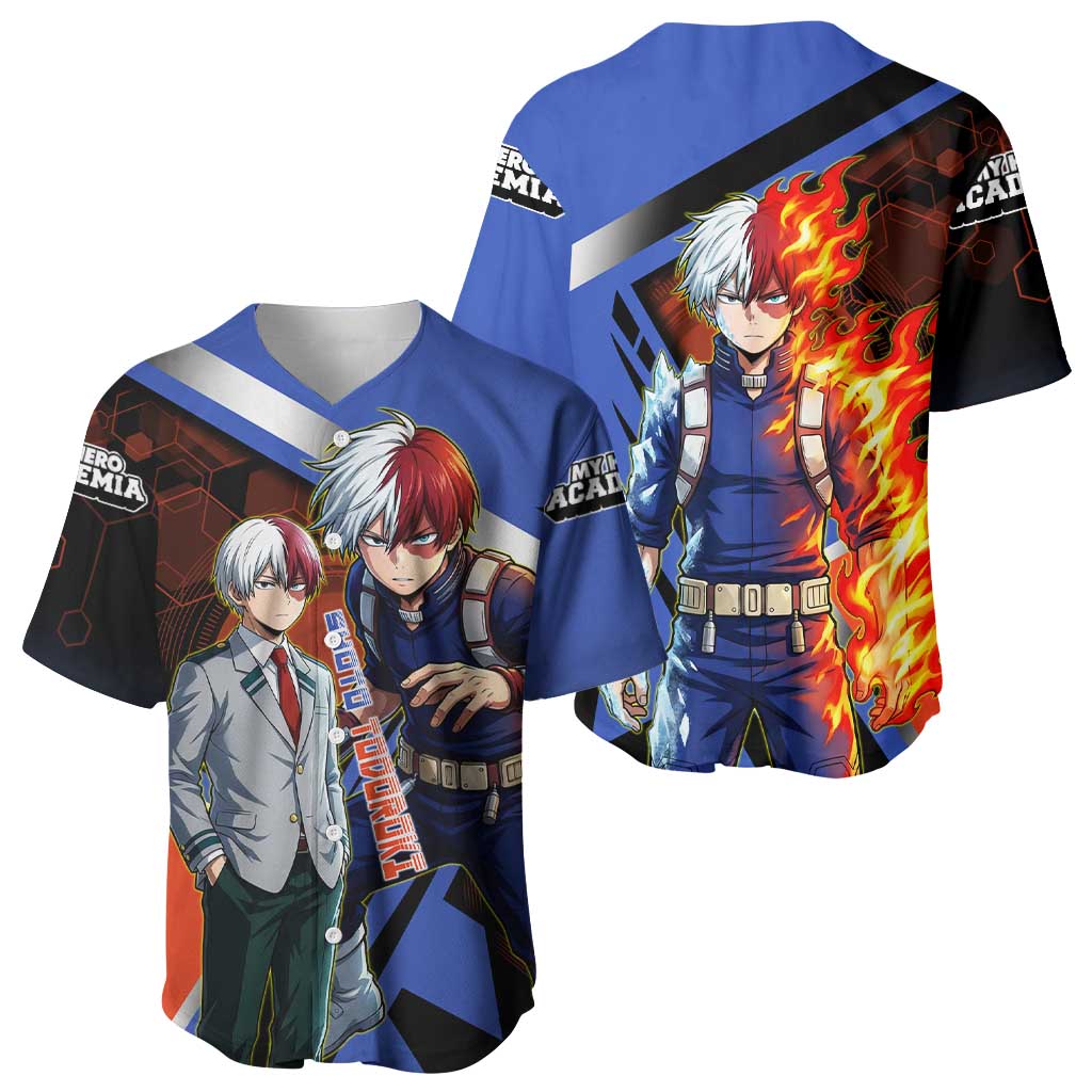 Shoto Todoroki Split Fire Ice Baseball Jersey Shoto Todoroki Split Fire Ice Baseball Jersey