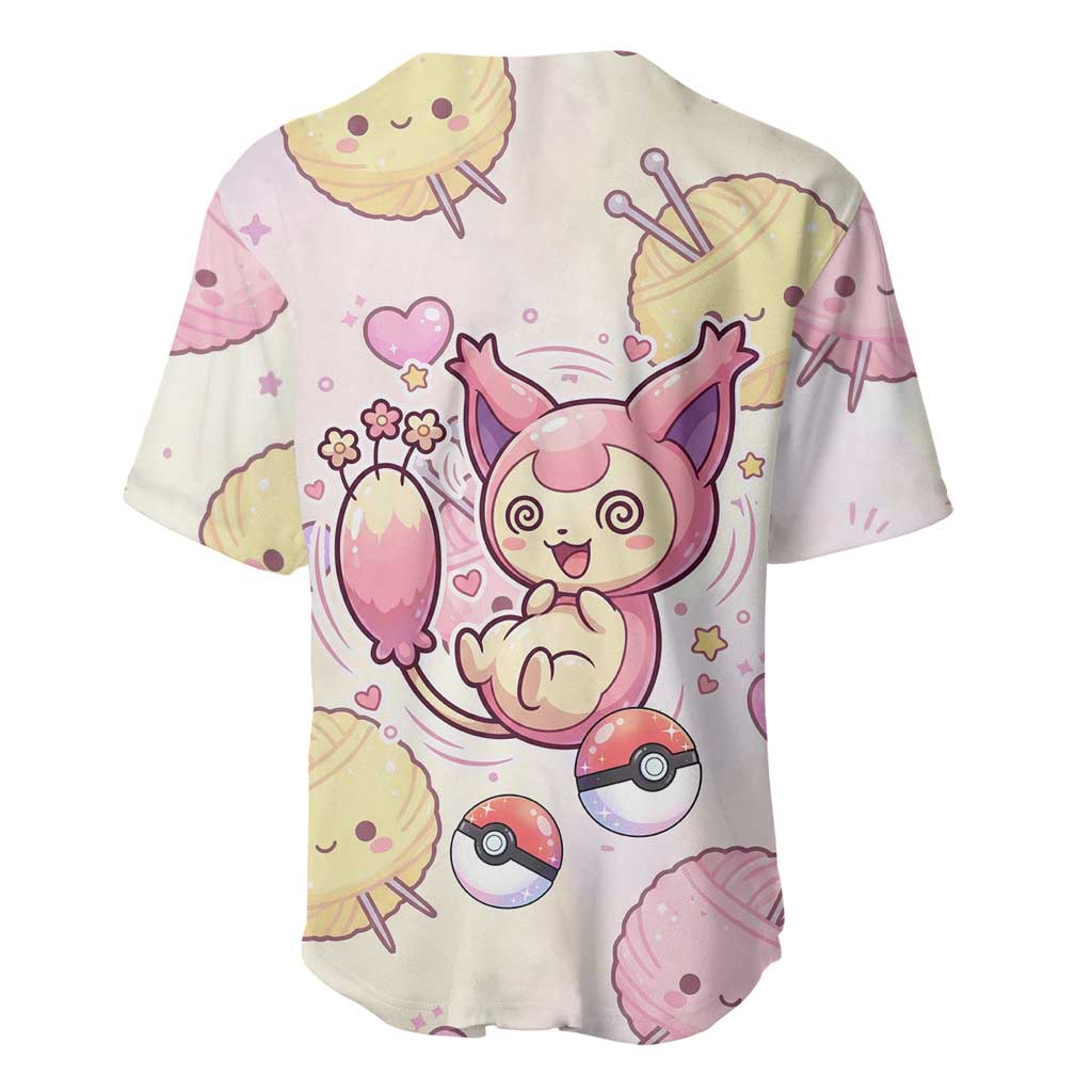 Skitty Pastel Kawaii Yarn Baseball Jersey Skitty Pastel Kawaii Yarn Baseball Jersey