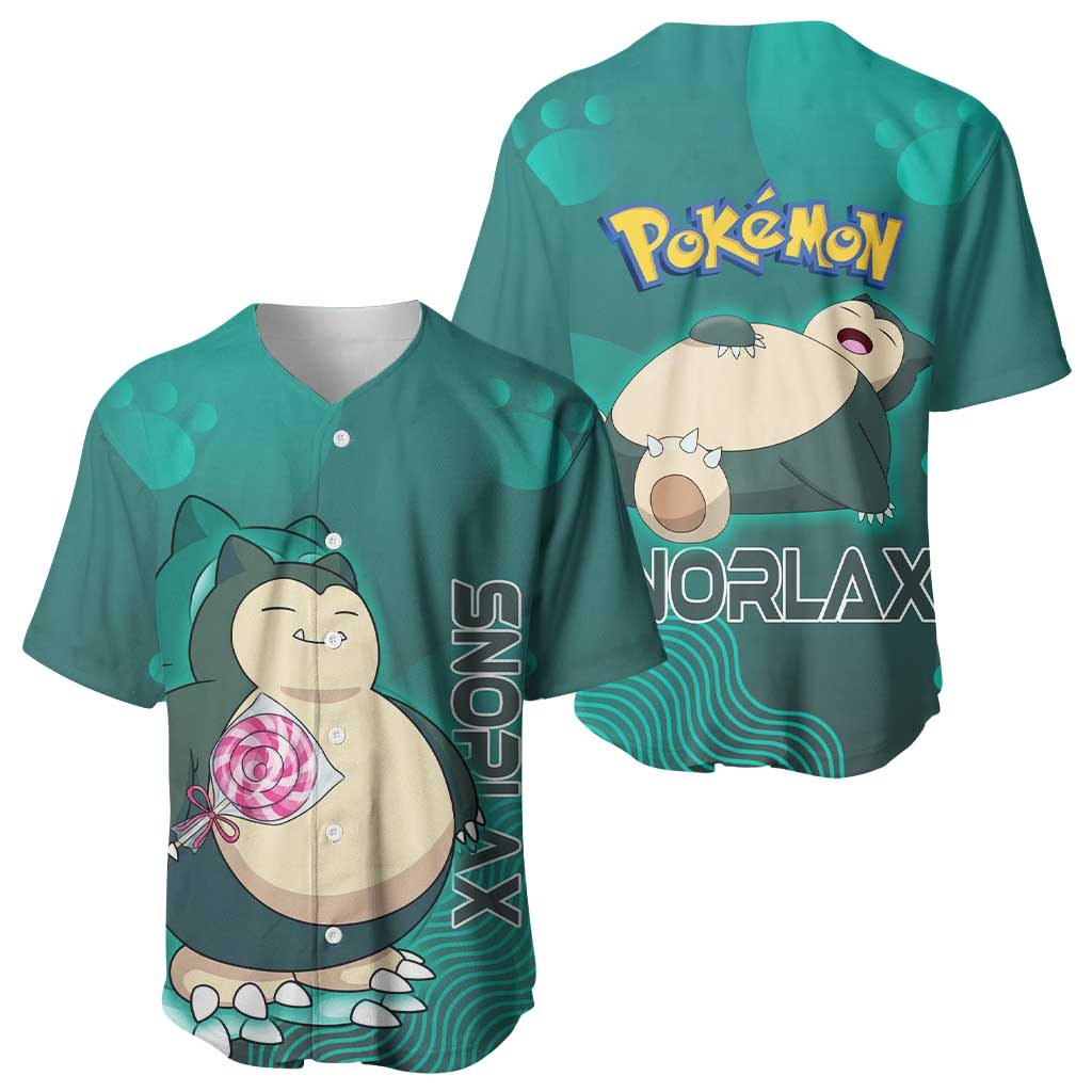 Snorlax Chill Mint Cartoon Baseball Jersey Snorlax Chill Mint Cartoon Baseball Jersey