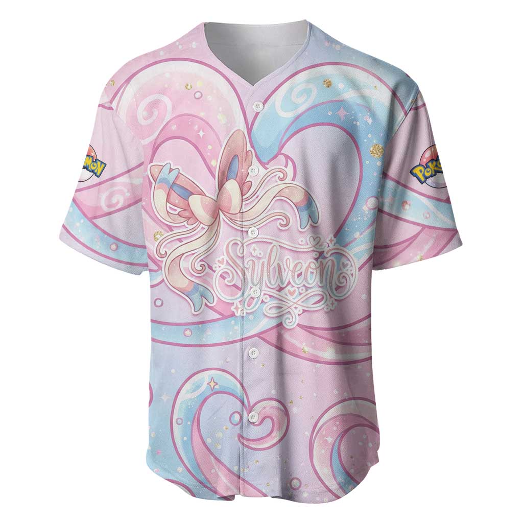 Sylveon Magical Pastel Heart Baseball Jersey Sylveon Magical Pastel Heart Baseball Jersey