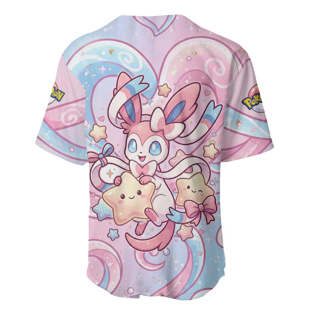 Sylveon Magical Pastel Heart Baseball Jersey Sylveon Magical Pastel Heart Baseball Jersey