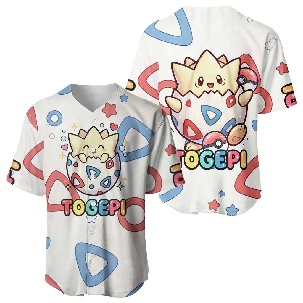 Togepi Joyful Eggshell Whimsy Baseball Jersey Togepi Joyful Eggshell Whimsy Baseball Jersey
