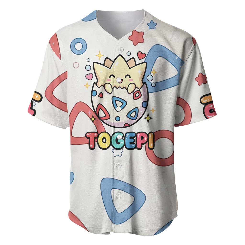 Togepi Joyful Eggshell Whimsy Baseball Jersey Togepi Joyful Eggshell Whimsy Baseball Jersey