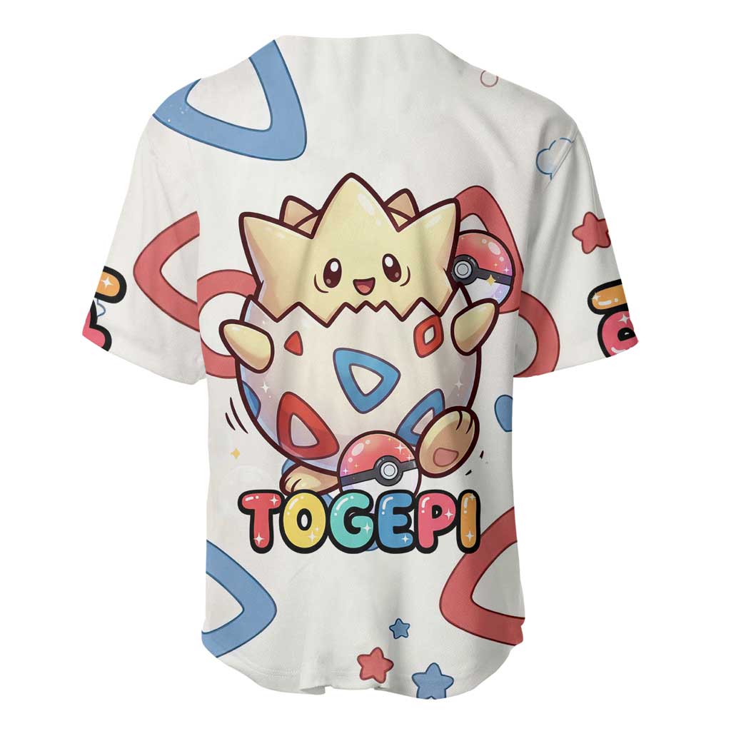 Togepi Joyful Eggshell Whimsy Baseball Jersey Togepi Joyful Eggshell Whimsy Baseball Jersey