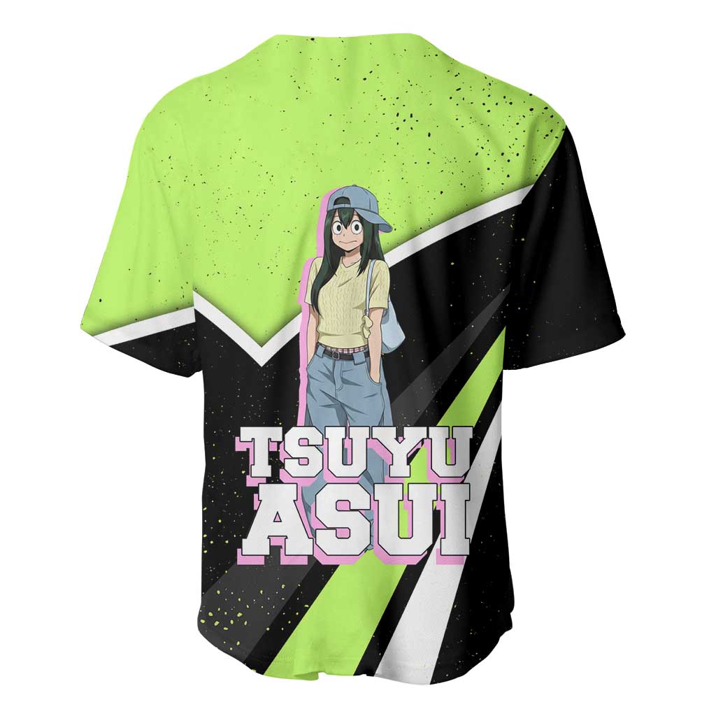 Tsuyu Asui Grunge Baseball Jersey Tsuyu Asui Grunge Baseball Jersey
