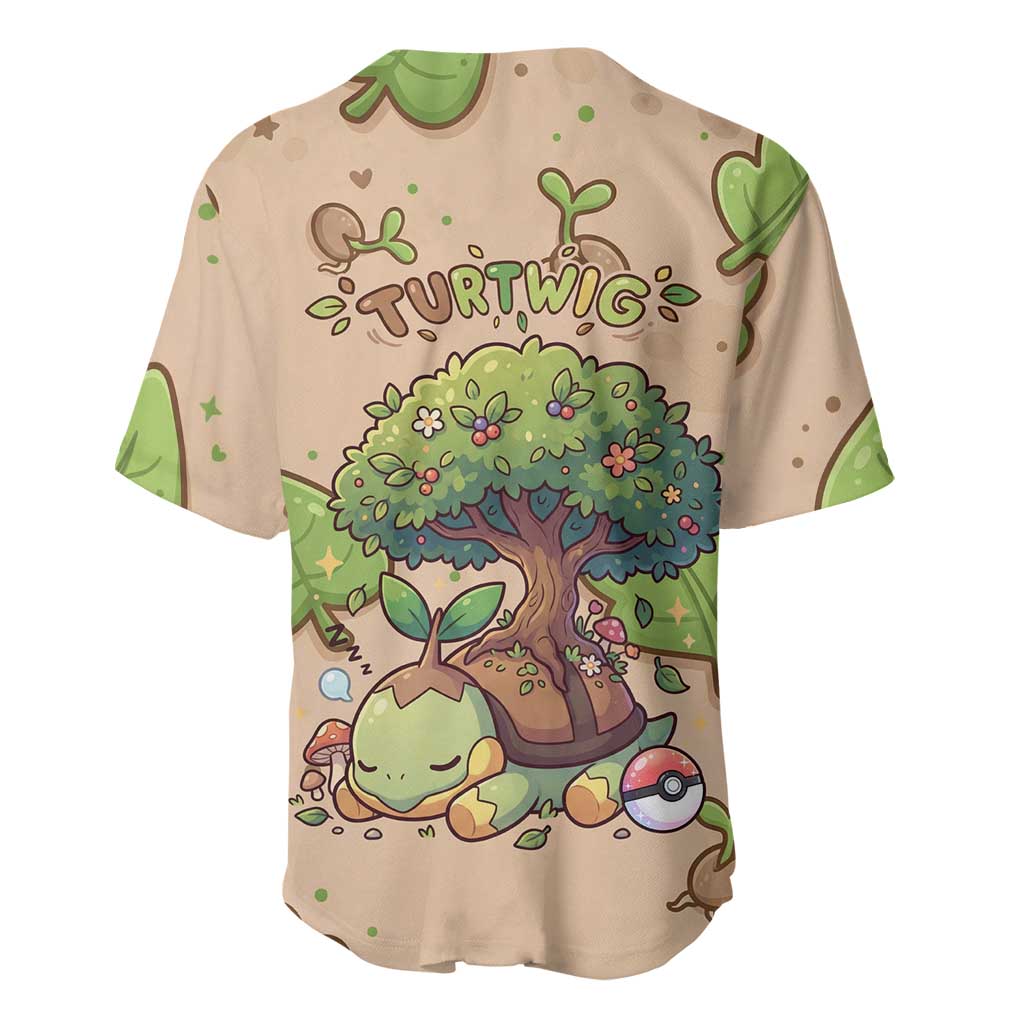 Turtwig Whimsical Forest Sprout Baseball Jersey Turtwig Whimsical Forest Sprout Baseball Jersey