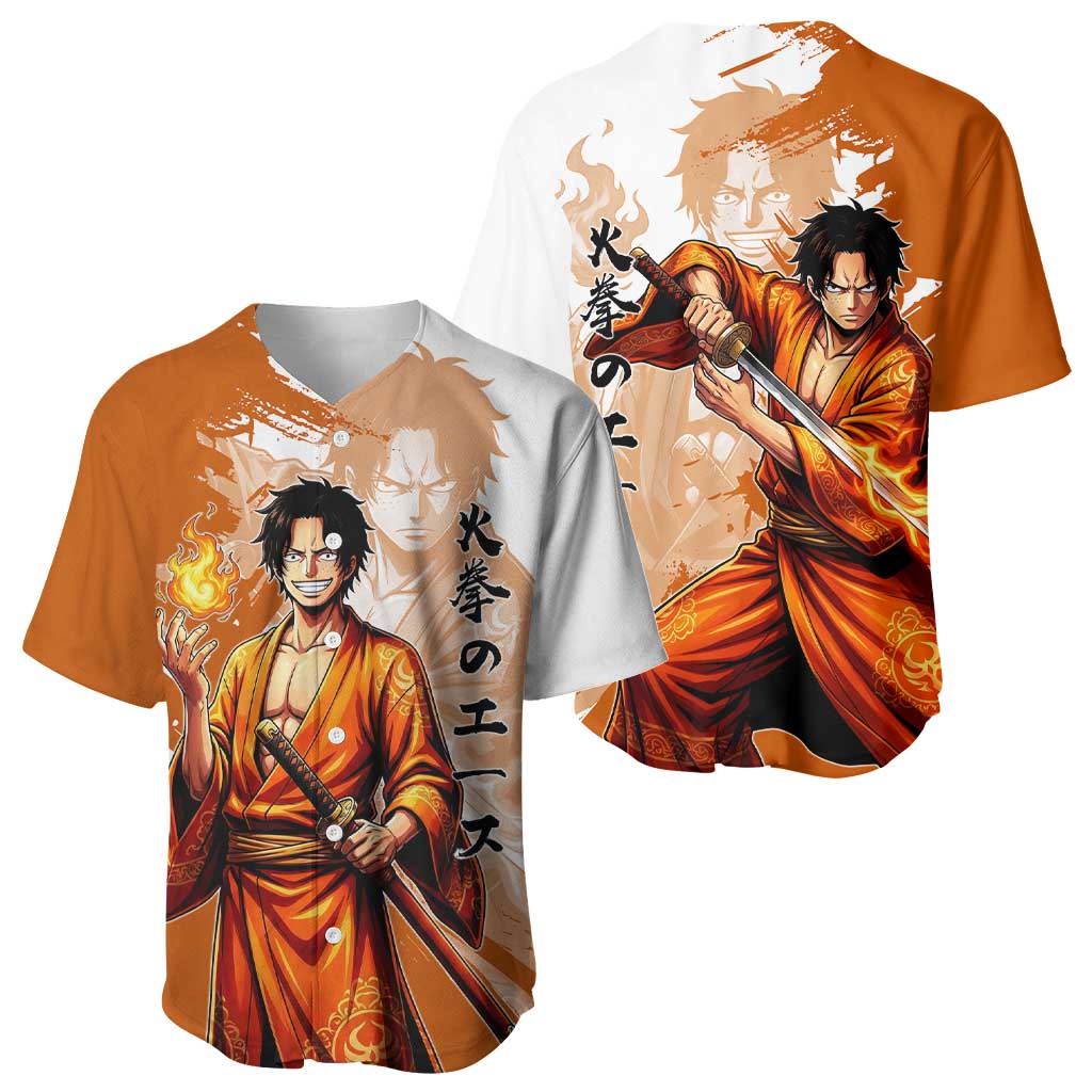 Wano Samurai Fiery One Piece Baseball Jersey Wano Samurai Fiery One Piece Baseball Jersey