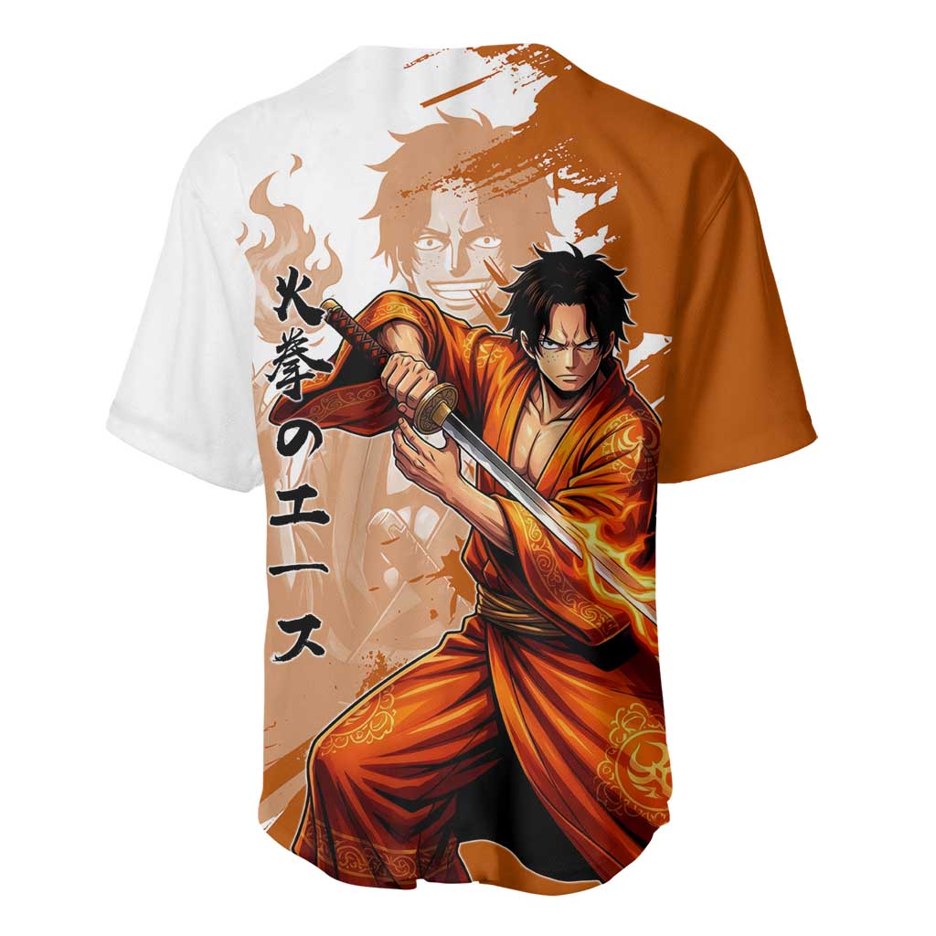 Wano Samurai Fiery One Piece Baseball Jersey Wano Samurai Fiery One Piece Baseball Jersey