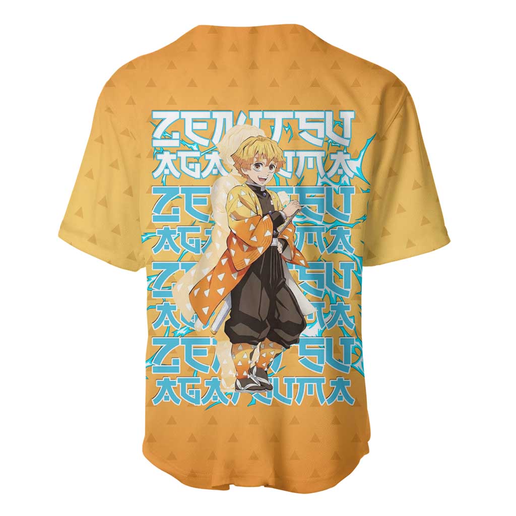Zenitsu Agatsuma Thunder Spark Tri-pattern Baseball Jersey Zenitsu Agatsuma Thunder Spark Tri-pattern Baseball Jersey