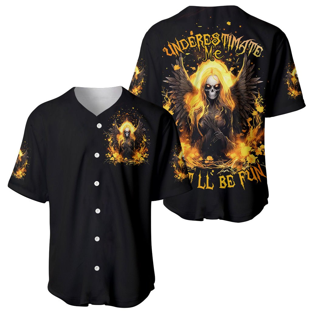 Angel Skull Underestimate Me That Ll Be Baseball Jersey Angel Skull Underestimate Me That Ll Be Baseball Jersey
