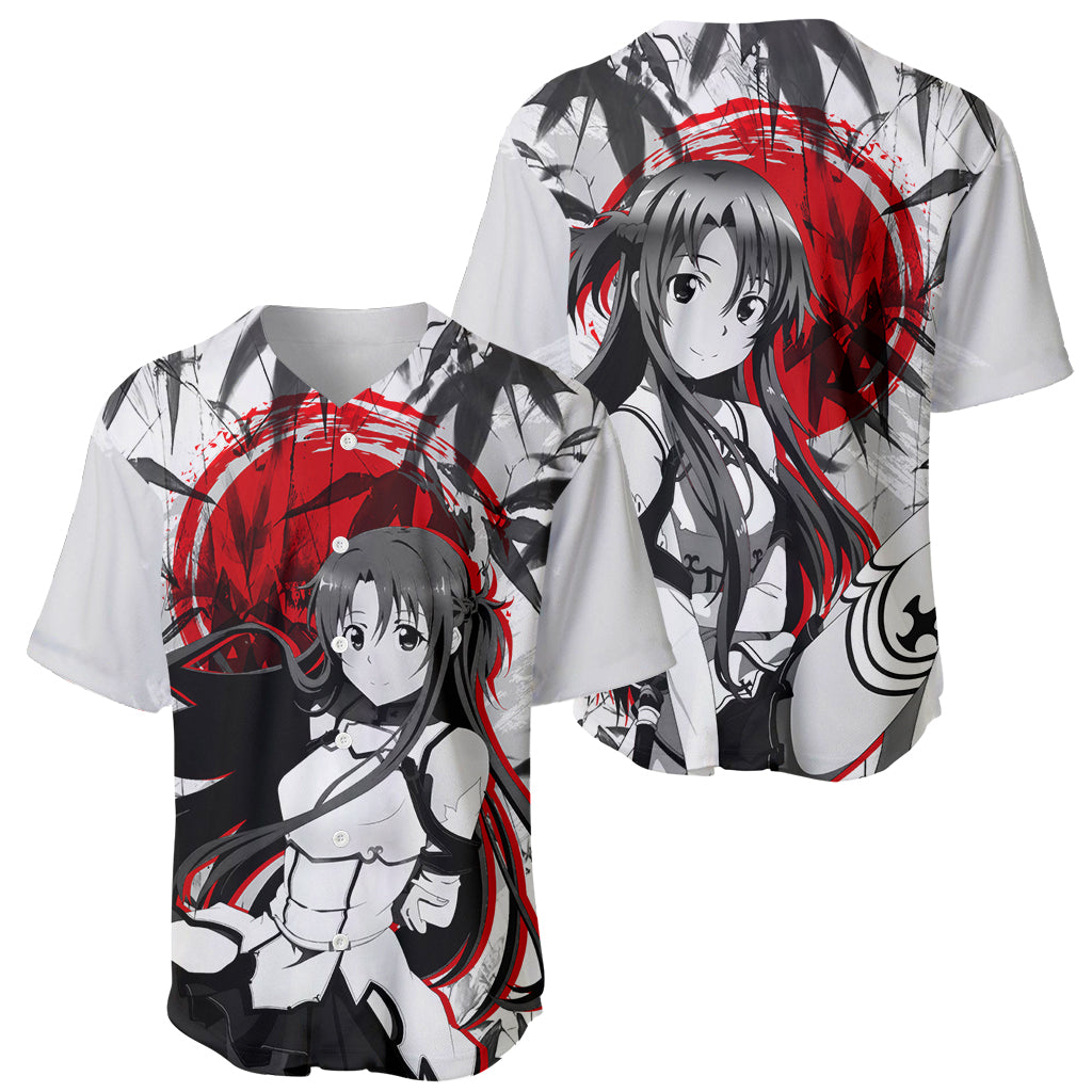 Asuna Sword Art Online Anime Baseball Jersey Asuna Sword Art Online Anime Baseball Jersey