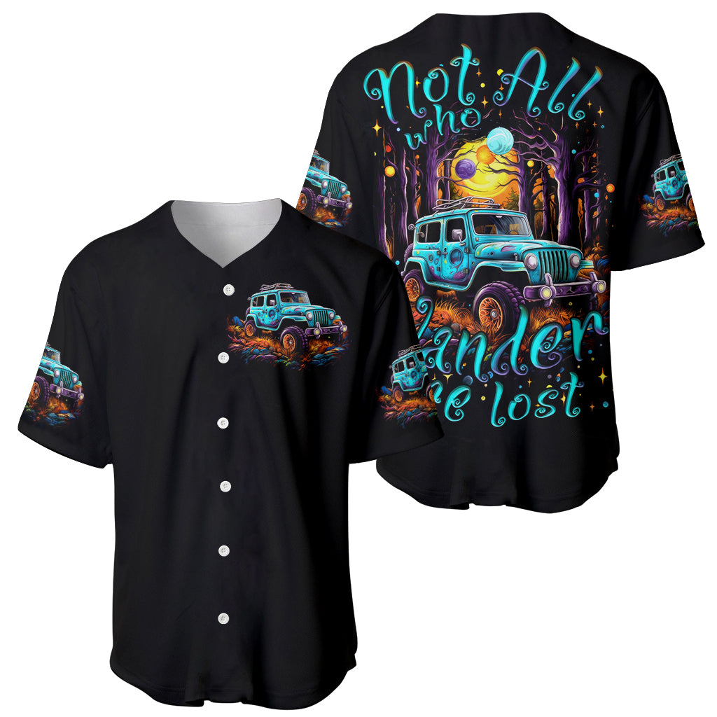 Blue Jeep Not All Who Wander Are Baseball Jersey Blue Jeep Not All Who Wander Are Baseball Jersey