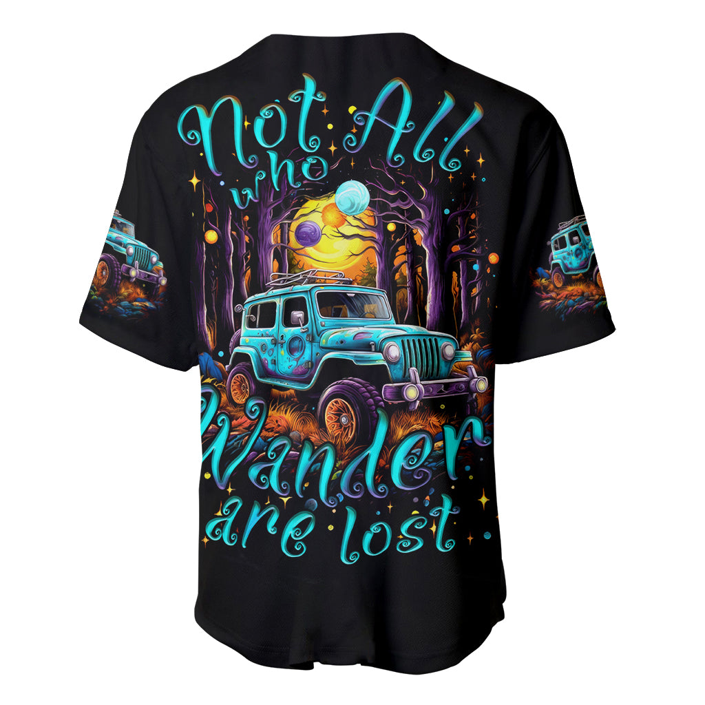 Blue Jeep Not All Who Wander Are Baseball Jersey Blue Jeep Not All Who Wander Are Baseball Jersey