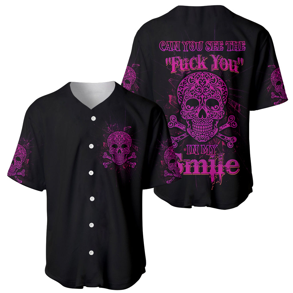 Can You See The F You Skull Baseball Jersey Can You See The F You Skull Baseball Jersey