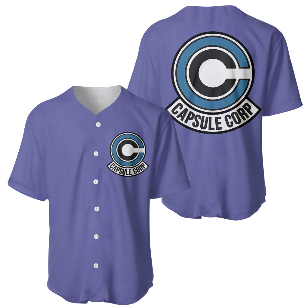 Capsule Corp Dragon Ball Anime Baseball Jersey Capsule Corp Dragon Ball Anime Baseball Jersey