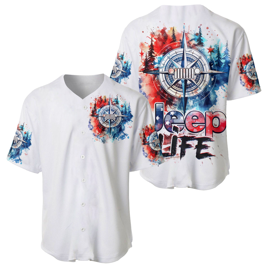 Compass Jeep Jeep Life American Flag Baseball Jersey Compass Jeep Jeep Life American Flag Baseball Jersey