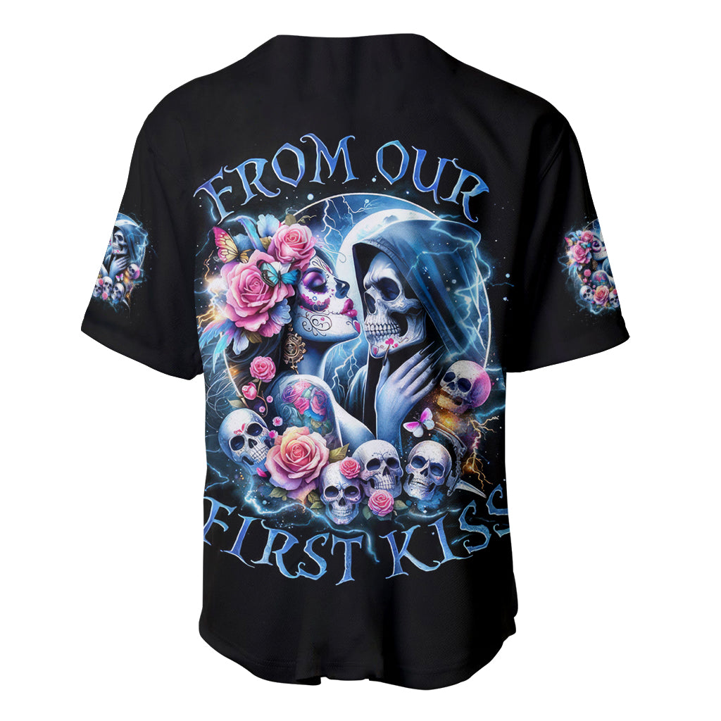 Couple Skull From Our Firse Kiss Baseball Jersey Couple Skull From Our Firse Kiss Baseball Jersey