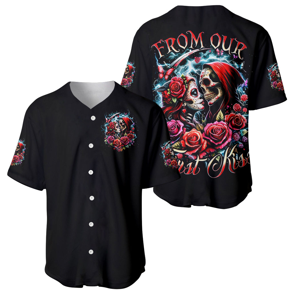 Couple Skull From Our Firse Kiss_1 Baseball Jersey Couple Skull From Our Firse Kiss_1 Baseball Jersey