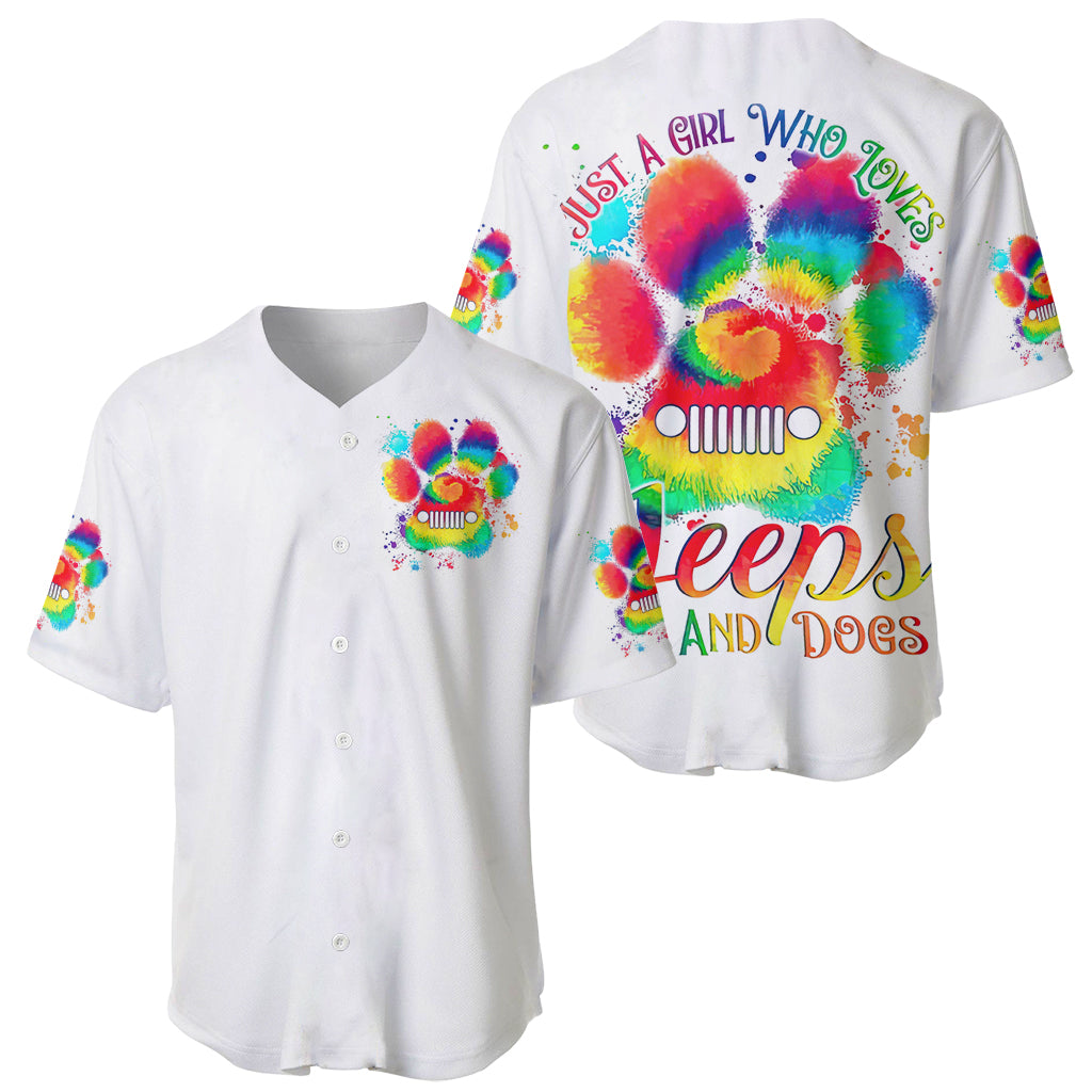 Dog Jeep Just A Girl Who Loves Baseball Jersey Dog Jeep Just A Girl Who Loves Baseball Jersey