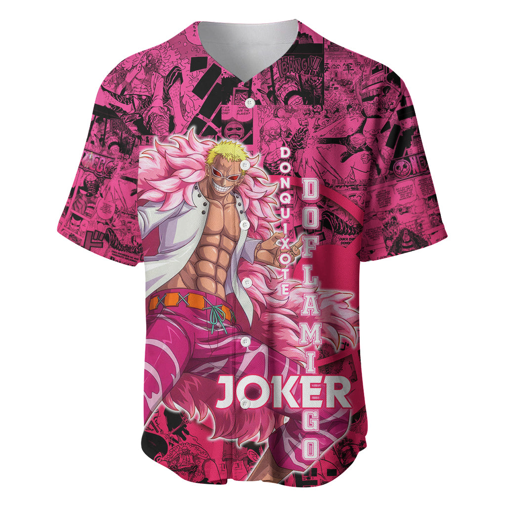 Donquixote Doflamingo Joker Pink Style Baseball Jersey Donquixote Doflamingo Joker Pink Style Baseball Jersey