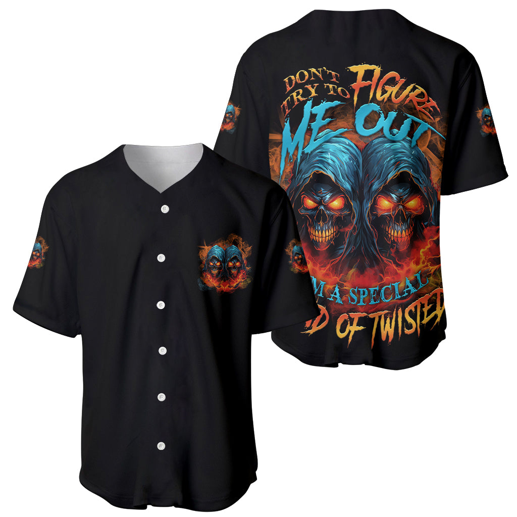 Dont Try To Figure Me Out Skull Baseball Jersey Dont Try To Figure Me Out Skull Baseball Jersey