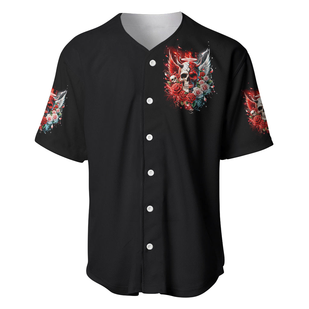 Evil Angel Skull Even The Devil Was Baseball Jersey Evil Angel Skull Even The Devil Was Baseball Jersey