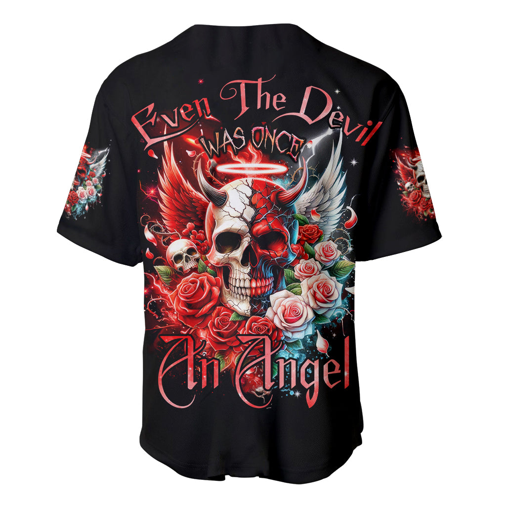 Evil Angel Skull Even The Devil Was Baseball Jersey Evil Angel Skull Even The Devil Was Baseball Jersey