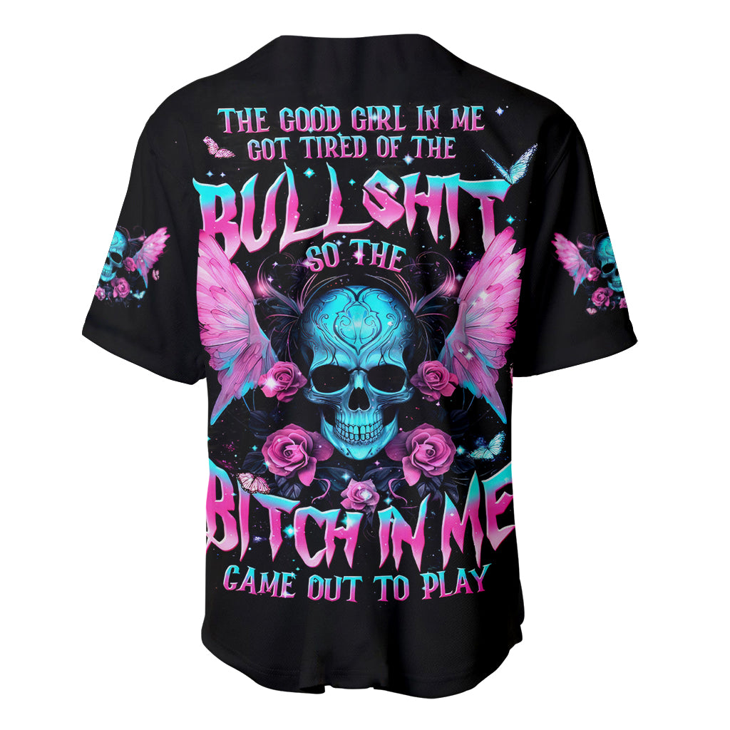 Fairy Skull The Good Girl In Me Baseball Jersey Fairy Skull The Good Girl In Me Baseball Jersey