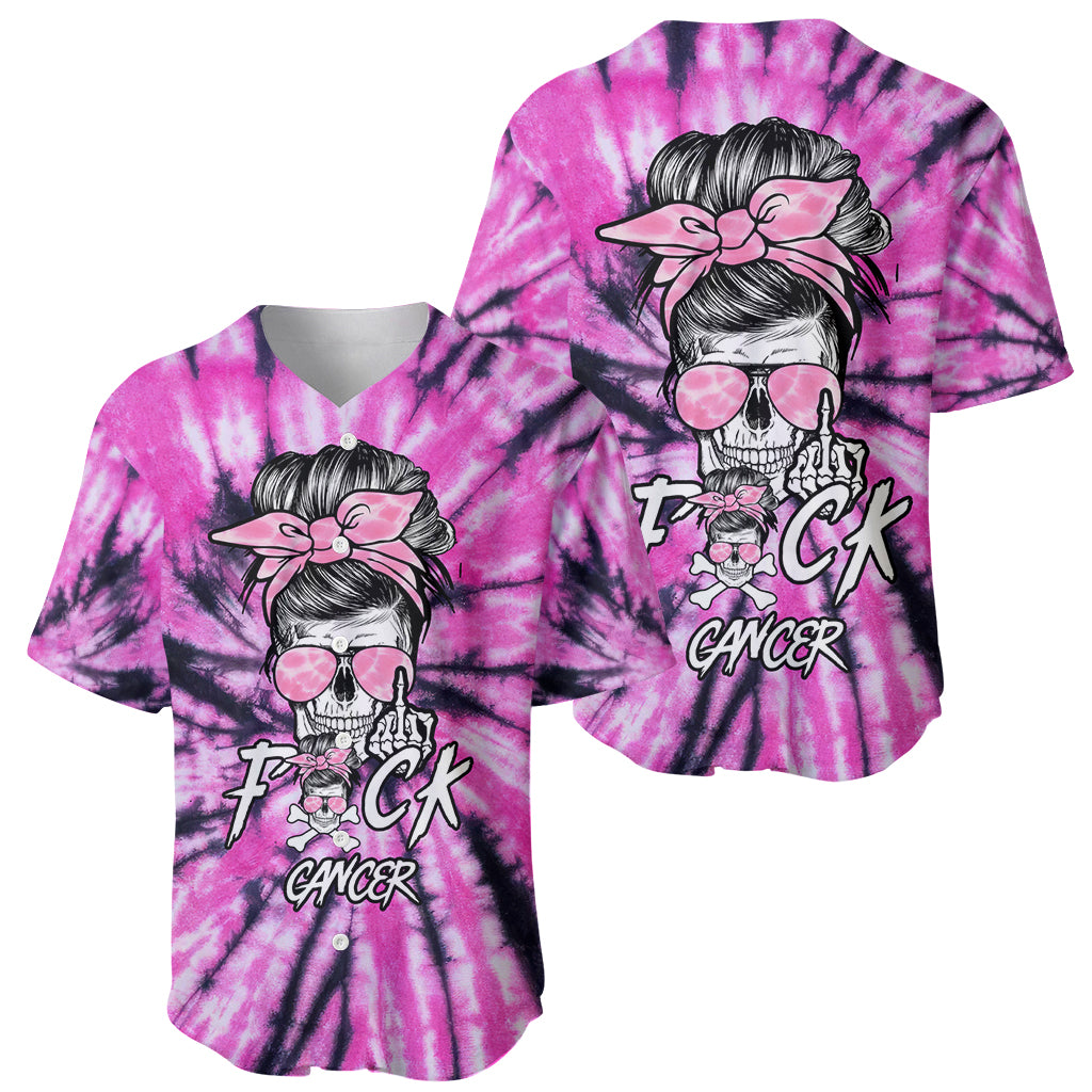 Fcks Cancer Skull Tie Dye Baseball Jersey Fcks Cancer Skull Tie Dye Baseball Jersey