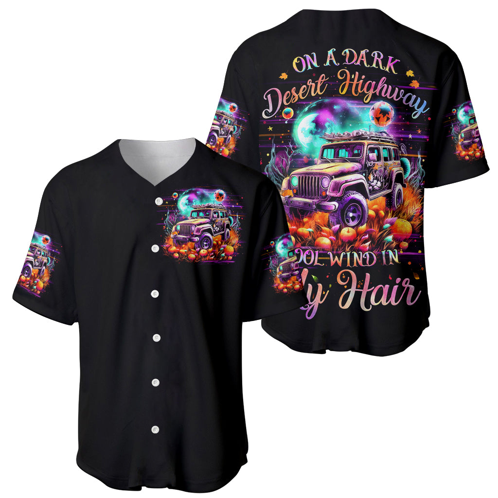 Field Jeep On A Dark Desert Highway Baseball Jersey Field Jeep On A Dark Desert Highway Baseball Jersey