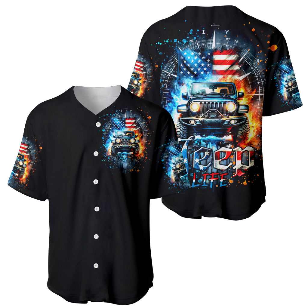 Fire Jeep American Jeep Life Baseball Jersey Fire Jeep American Jeep Life Baseball Jersey