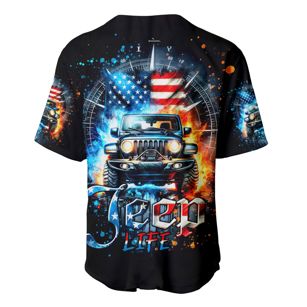 Fire Jeep American Jeep Life Baseball Jersey Fire Jeep American Jeep Life Baseball Jersey