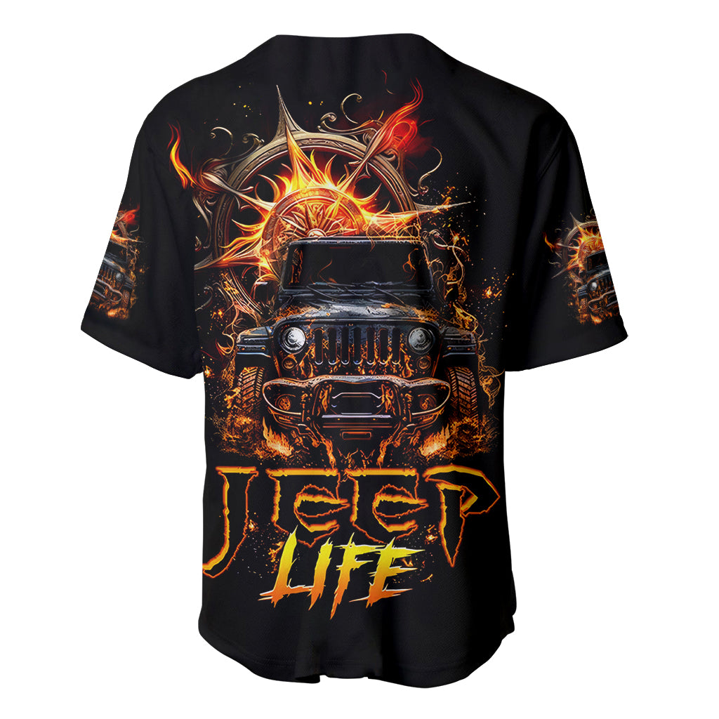Flame Compass Jeep Fire Jeep Life Baseball Jersey Flame Compass Jeep Fire Jeep Life Baseball Jersey