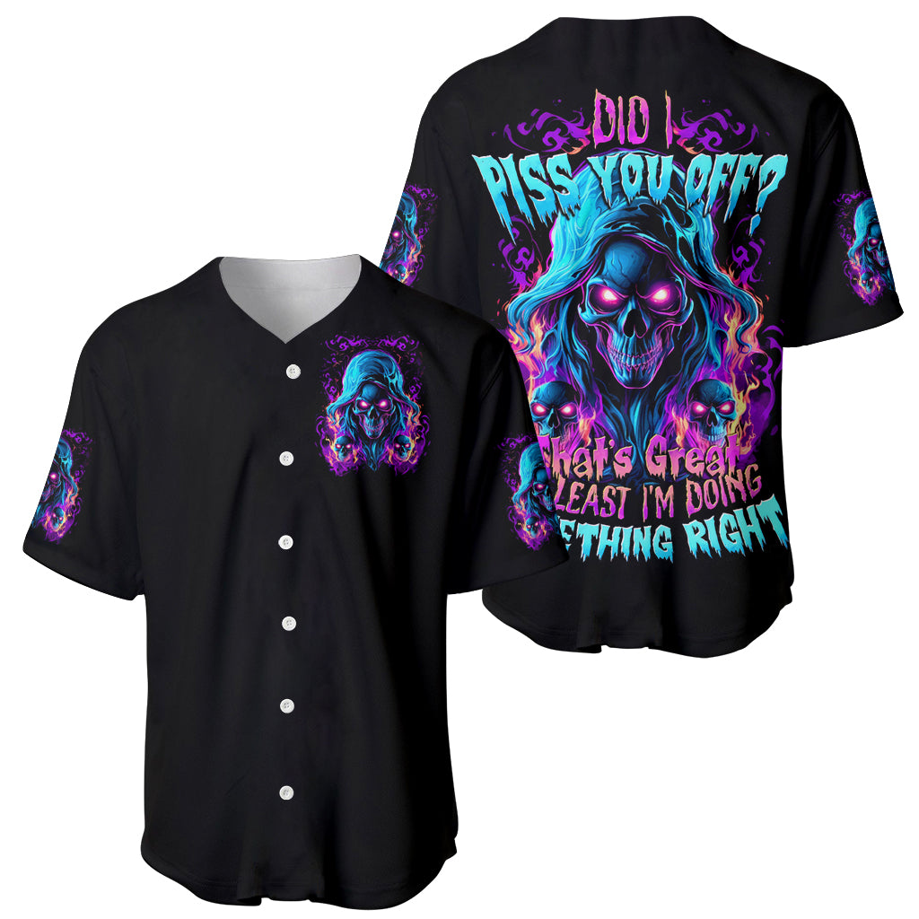 Flame Skull Did I Piss You Off Baseball Jersey Flame Skull Did I Piss You Off Baseball Jersey