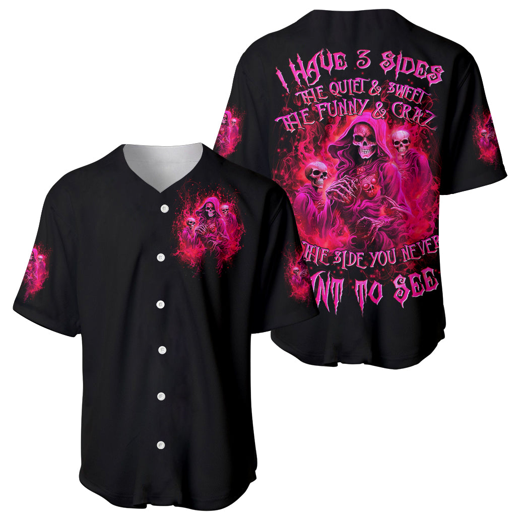 Flame Skull I Have 3 Sides Quite_1 Baseball Jersey Flame Skull I Have 3 Sides Quite_1 Baseball Jersey