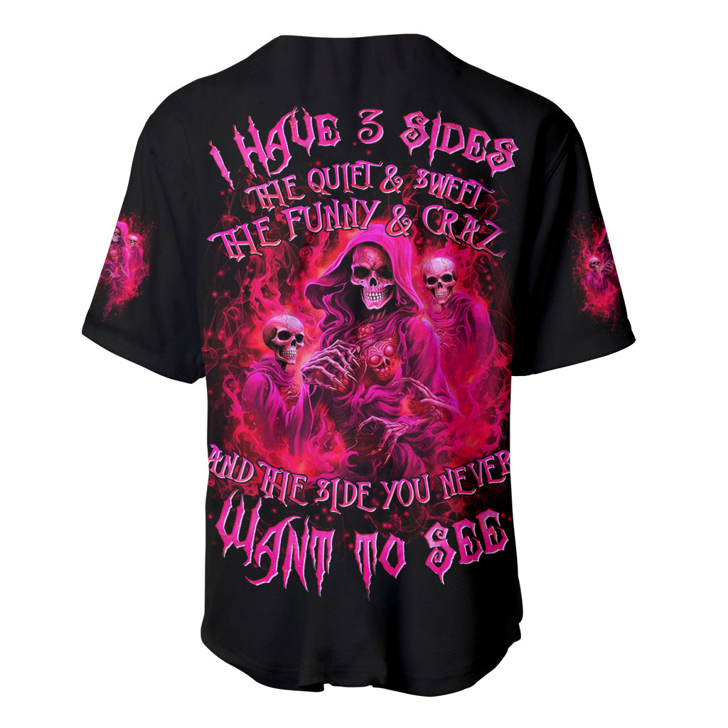 Flame Skull I Have 3 Sides Quite_1 Baseball Jersey Flame Skull I Have 3 Sides Quite_1 Baseball Jersey