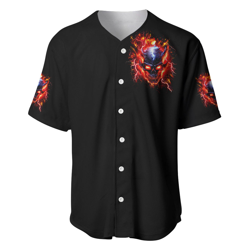 Flame Skull Im Never Alone My Demons_1 Baseball Jersey Flame Skull Im Never Alone My Demons_1 Baseball Jersey
