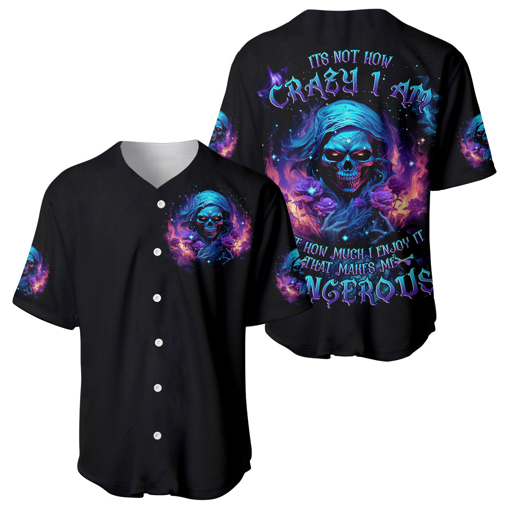Flame Skull Its Not How Crazy I Baseball Jersey Flame Skull Its Not How Crazy I Baseball Jersey