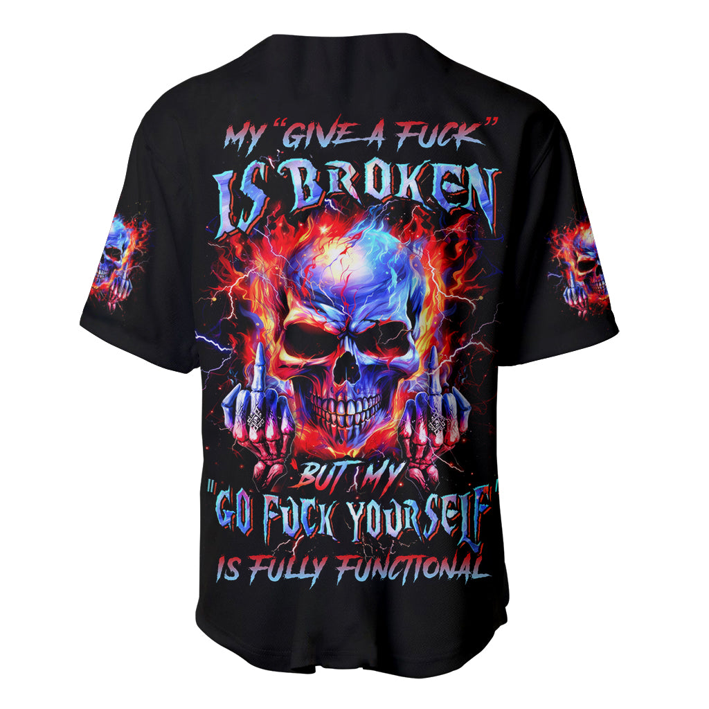 Flame Skull My Give A Fuck Is Baseball Jersey Flame Skull My Give A Fuck Is Baseball Jersey