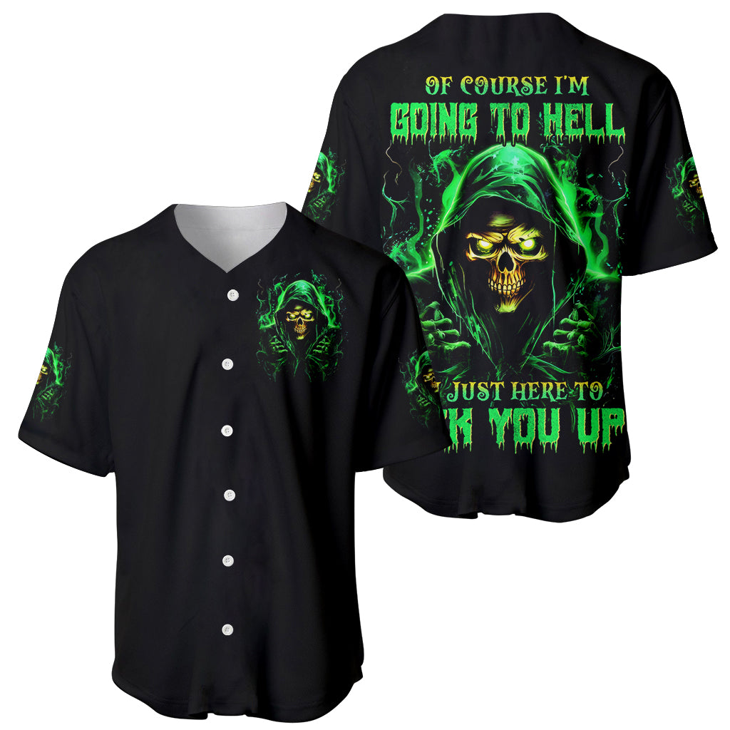 Flame Skull Of Course Im Going To Baseball Jersey Flame Skull Of Course Im Going To Baseball Jersey