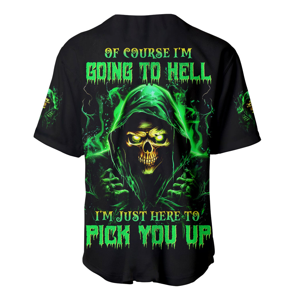 Flame Skull Of Course Im Going To Baseball Jersey Flame Skull Of Course Im Going To Baseball Jersey