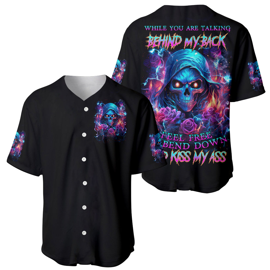 Flame Skull While You Are Talking Behind Baseball Jersey Flame Skull While You Are Talking Behind Baseball Jersey