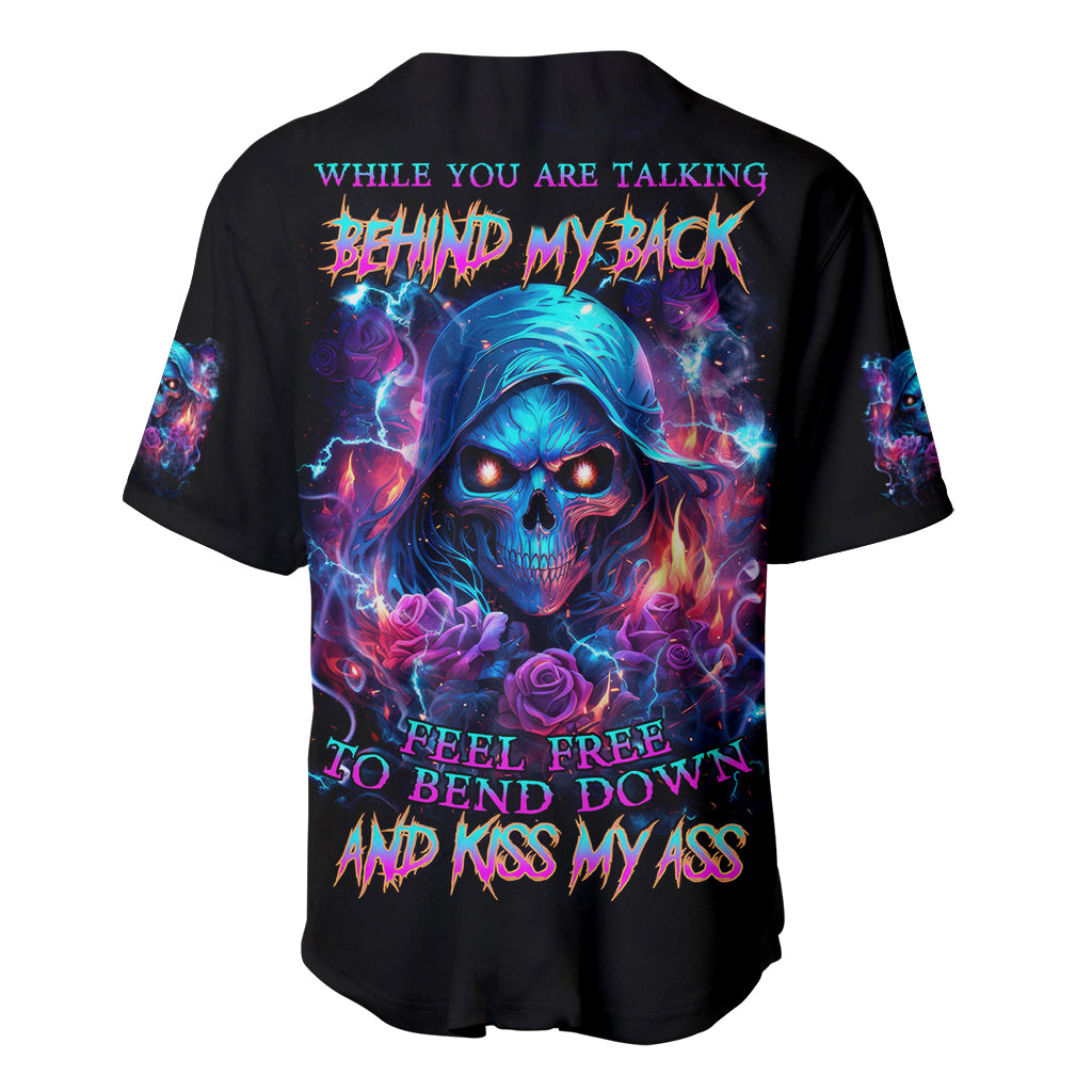 Flame Skull While You Are Talking Behind Baseball Jersey Flame Skull While You Are Talking Behind Baseball Jersey