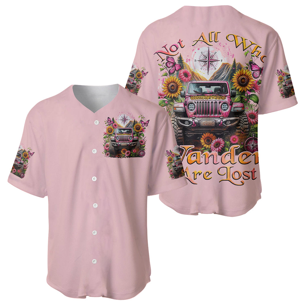 Flower Jeep Not All Who Wander Are_1 Baseball Jersey Flower Jeep Not All Who Wander Are_1 Baseball Jersey