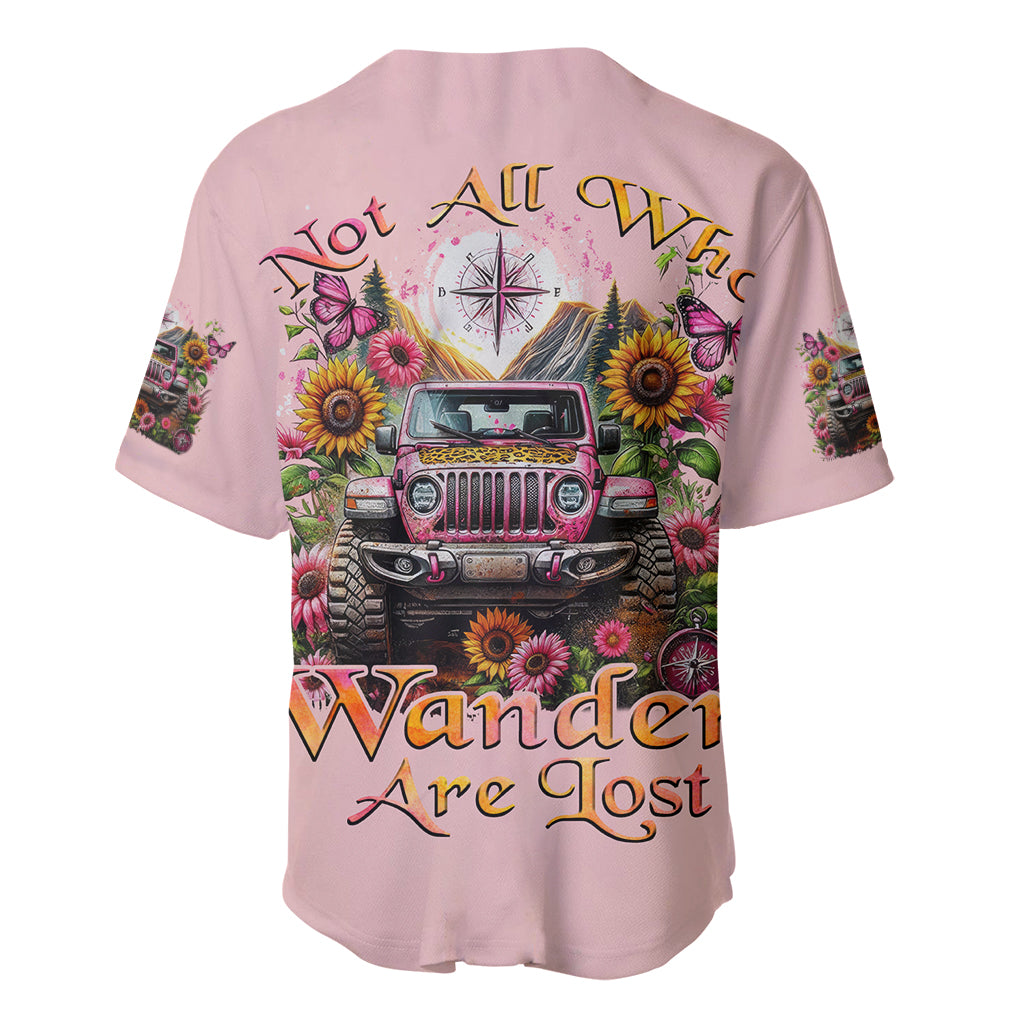 Flower Jeep Not All Who Wander Are_1 Baseball Jersey Flower Jeep Not All Who Wander Are_1 Baseball Jersey